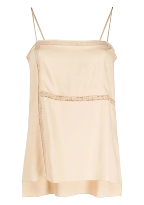 Chloé lace-trim high-low camisole - Neutrals