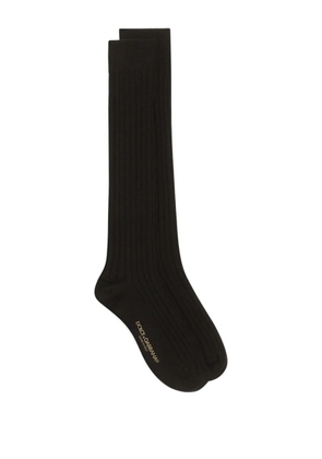 Dolce & Gabbana ribbed logo-print socks - Black