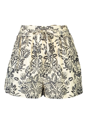 Ulla Johnson Rowan belted floral shorts - Neutrals