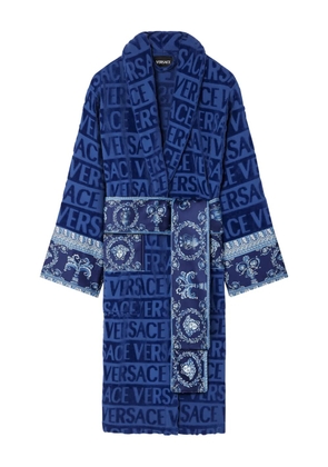 Versace Baroque-print cotton robe - Blue