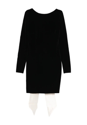 NEVER FULLY DRESSED bow-detail long-sleeve mini dress - Black