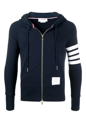 Thom Browne stripe-detailed zip-fastening hoodie - Blue