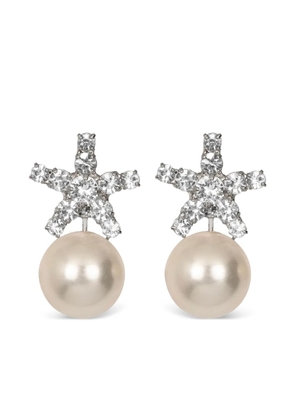 Jennifer Behr Novella crystal pearl earrings - Silver