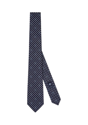 Gucci logo geometric tie - Blue