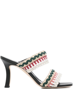 Manolo Blahnik 95mm Mabecomu woven sandals - Neutrals