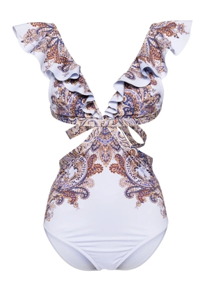 ZIMMERMANN Ottie ruffled swimsuit - Purple
