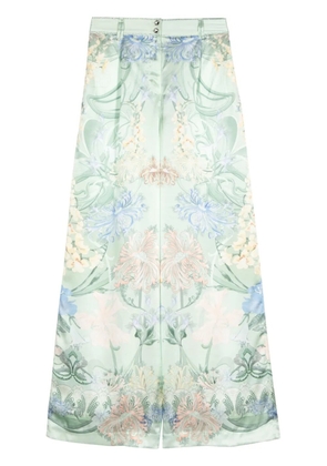 Camilla Dreaming in Dutch-print silk trousers - Green