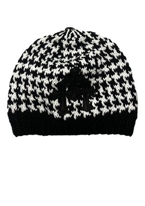 Chrome Hearts triple cross houndstooth beanie - Black