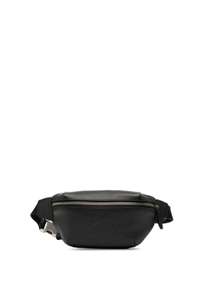 Burberry Pre-Owned 2018-2023 Crest Embossed Leather Bum Bag belt bag - Black