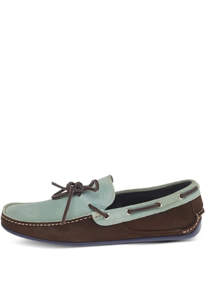 Ferragamo Pre-Owned two-tone suede boat shoes - Green