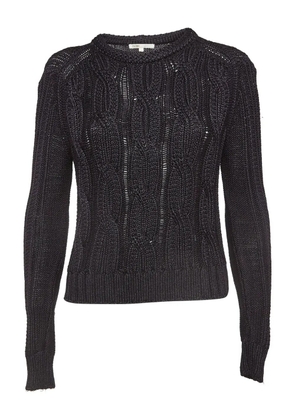 Maje Pre-owned cable-knit top - Black