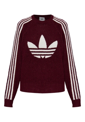 adidas logo stripe knitwear - Red