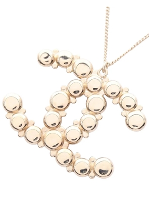 CHANEL Pre-Owned 2019 Gold Plated Faux Pearl CC Rhinestone Pendant Necklace costume necklace
