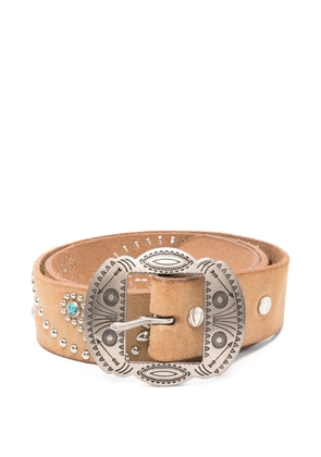 Htc Los Angeles Rosamond studded leather belt - Brown