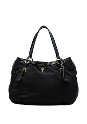 Prada Pre-Owned 2000-2025 Naplak Trimmed Tessuto Side Zip tote bag - Black