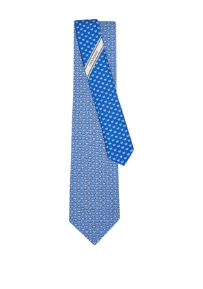 Ferragamo butterfly-print silk tie - Blue