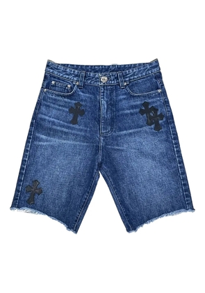 Chrome Hearts patch-detail denim shorts - Blue
