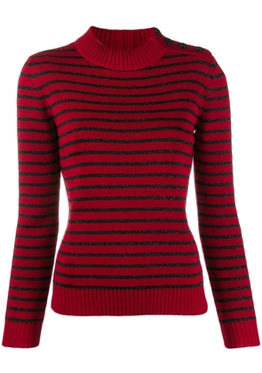 Saint Laurent striped knitted jumper - Red