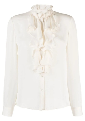 Nili Lotan ruffle-trim detail shirt - White