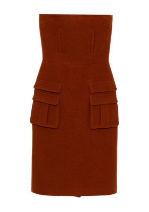 SHUSHU/TONG bow strapless dress - Orange