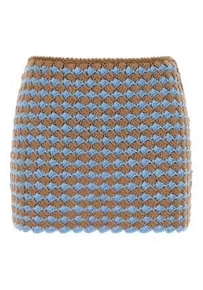 Prada crochet-knit mini skirt - Brown