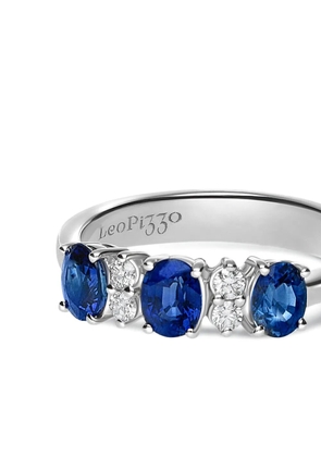LEO PIZZO 18K white gold Eternity diamond and sapphire ring - Silver