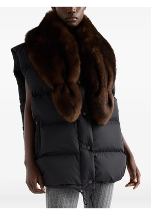 Prada shearling triangle-logo down gilet - Black