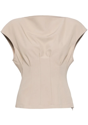 Goen.J ruched-detailing sleeveless top - Neutrals
