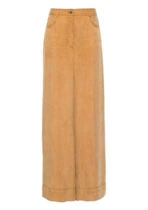 Alberta Ferretti twill wide trousers - Brown