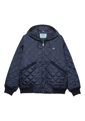 Prada hooded quilted jacket - Blue