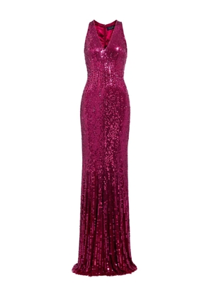Jenny Packham sequined V-neck maxi dress - Pink
