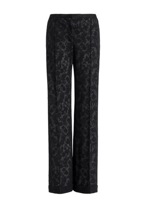 Alberta Ferretti floral-pattern trousers - Black