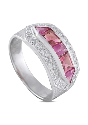 LB Exclusive platinum diamond and sapphire ring - Silver