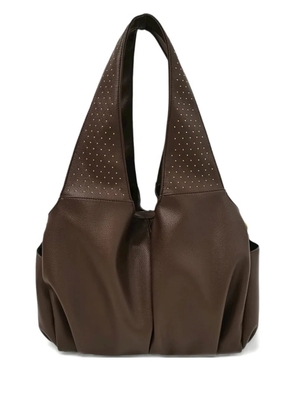 LE PANDORINE Brenda studded shoulder bag - Brown