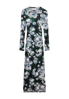 Stella McCartney long-sleeve floral midi dress - Black