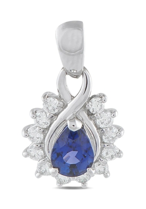 LB Exclusive platinum diamond and sapphire pendant - Silver