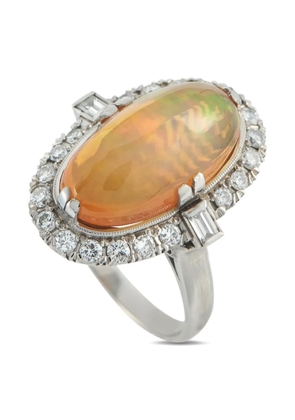 LB Exclusive platinum diamond and opal ring - Silver