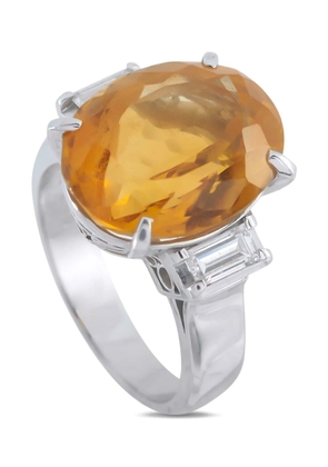 LB Exclusive platinum diamond and citrine ring - Silver