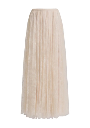 Alberta Ferretti lace midi skirt - Neutrals