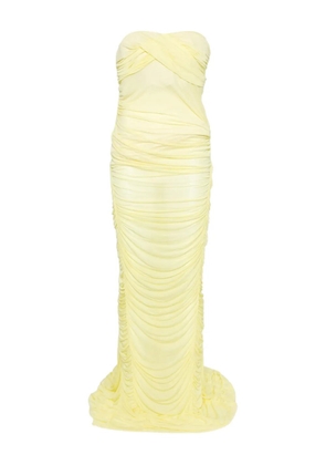 Blumarine strapless ruched maxi dress - Yellow