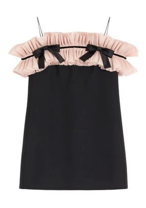 Valentino Garavani Crepe Couture pleated bow mini dress - Black