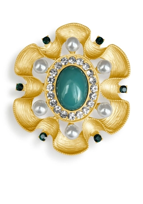 HZMER JEWELLERY faux-pearl embellished brooch - Gold
