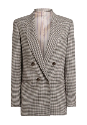 ETRO double-breasted gingham blazer - Brown