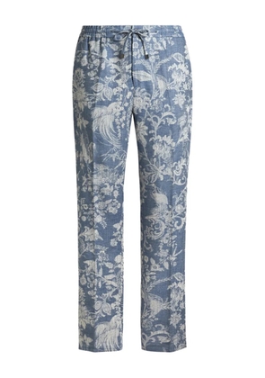 ETRO jacquard floral trousers - Blue