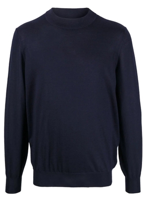 Brunello Cucinelli mock-neck ribbed-trim jumper - Blue