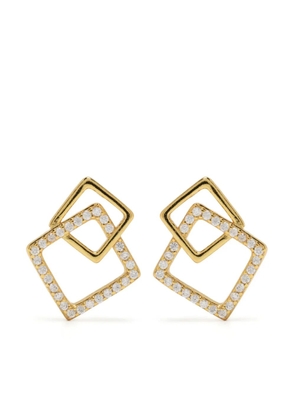 HZMER JEWELLERY geometric-shape rhinestone-embellished earrings - Gold
