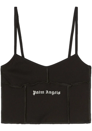 Palm Angels logo-print crop top - Black