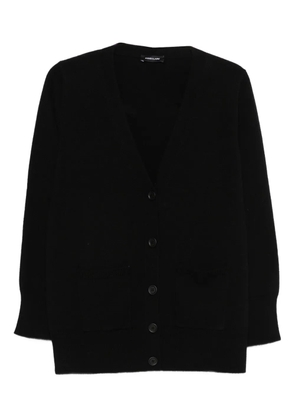 anne claire button pocket cardigan - Black