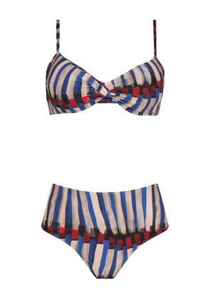 Lygia & Nanny Verônica striped bikini set - Neutrals