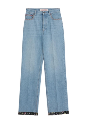 Valentino Garavani floral-trim jeans - Blue